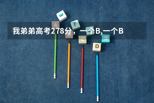 我弟弟高考278分，一个B,一个B+,江苏考生，能上些什么学校？