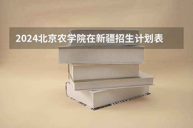 2024北京农学院在新疆招生计划表