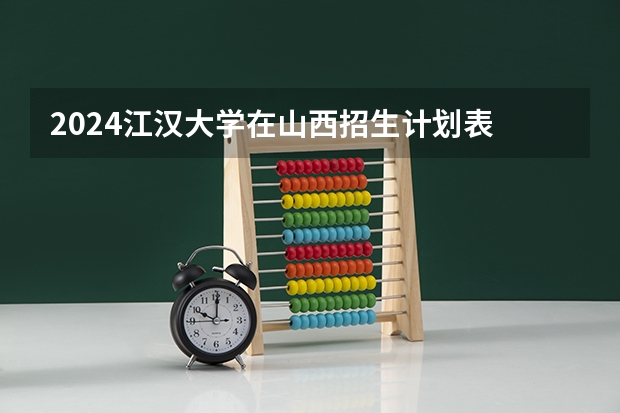 2024江汉大学在山西招生计划表