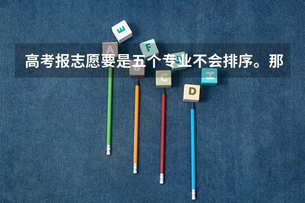 高考报志愿要是五个专业不会排序。那么报一个专业点服从调剂行吗
