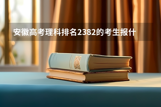 安徽高考理科排名2382的考生报什么大学