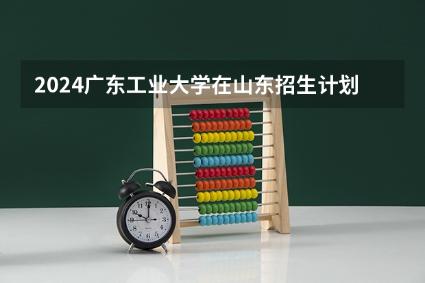 2024广东工业大学在山东招生计划表