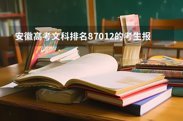 安徽高考文科排名87012的考生报什么大学