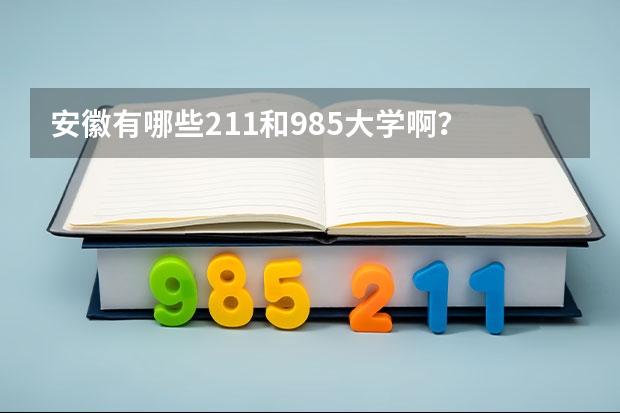 安徽有哪些211和985大学啊？