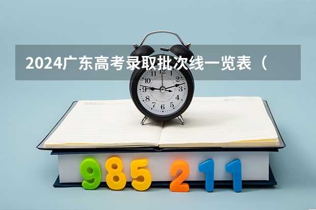 2024广东高考录取批次线一览表（高考分数线）